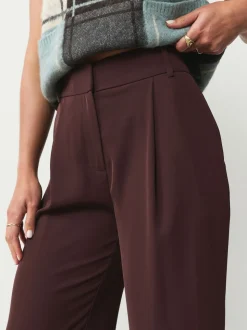 Rouge bordeaux - Pantalon ample à dos élastique