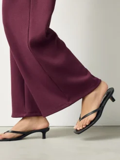 Rouge bordeaux - Pantalons jambe large compact