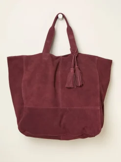 Rouge bordeaux - Sac cabas FatFace en daim