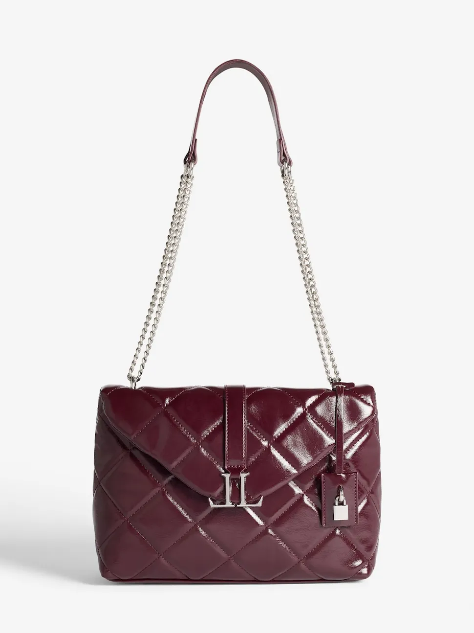 Rouge bordeaux - Sac épaule Lipsy matelassé avec chaîne
