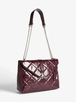 Rouge bordeaux - Sac épaule Lipsy matelassé avec chaîne