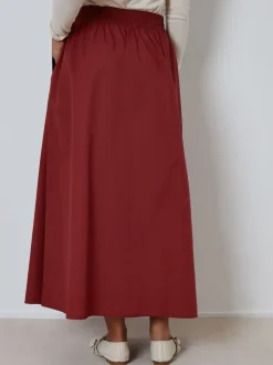 Rouge bordeaux - Threadbare Jupe midi avec poches