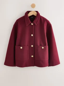 Rouge bordeaux - Veste brossée à col
