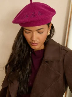 Rouge bordeaux brodé - Love & Roses Chapeaux