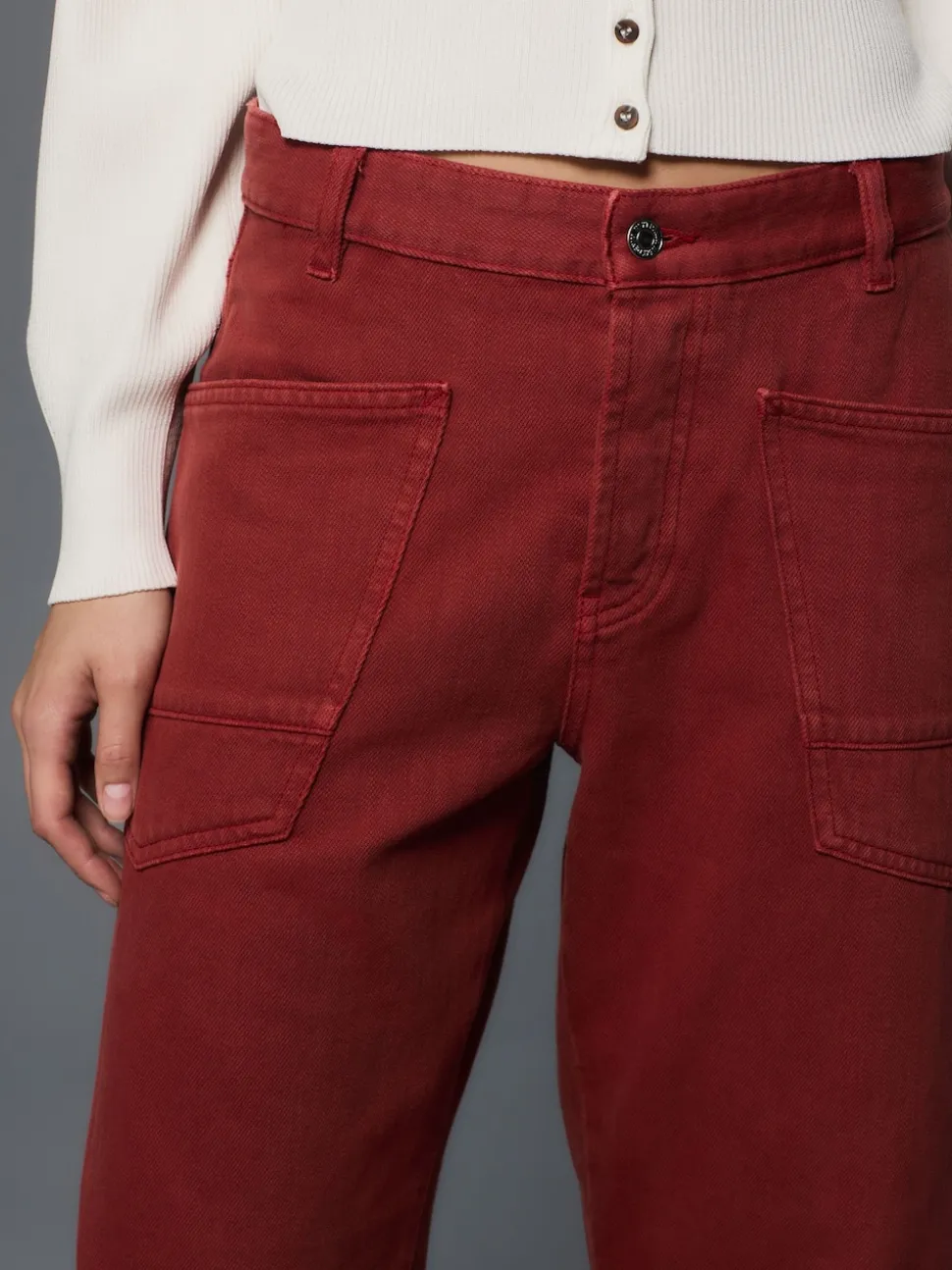 Rouge de brique - Jean barrel double poche