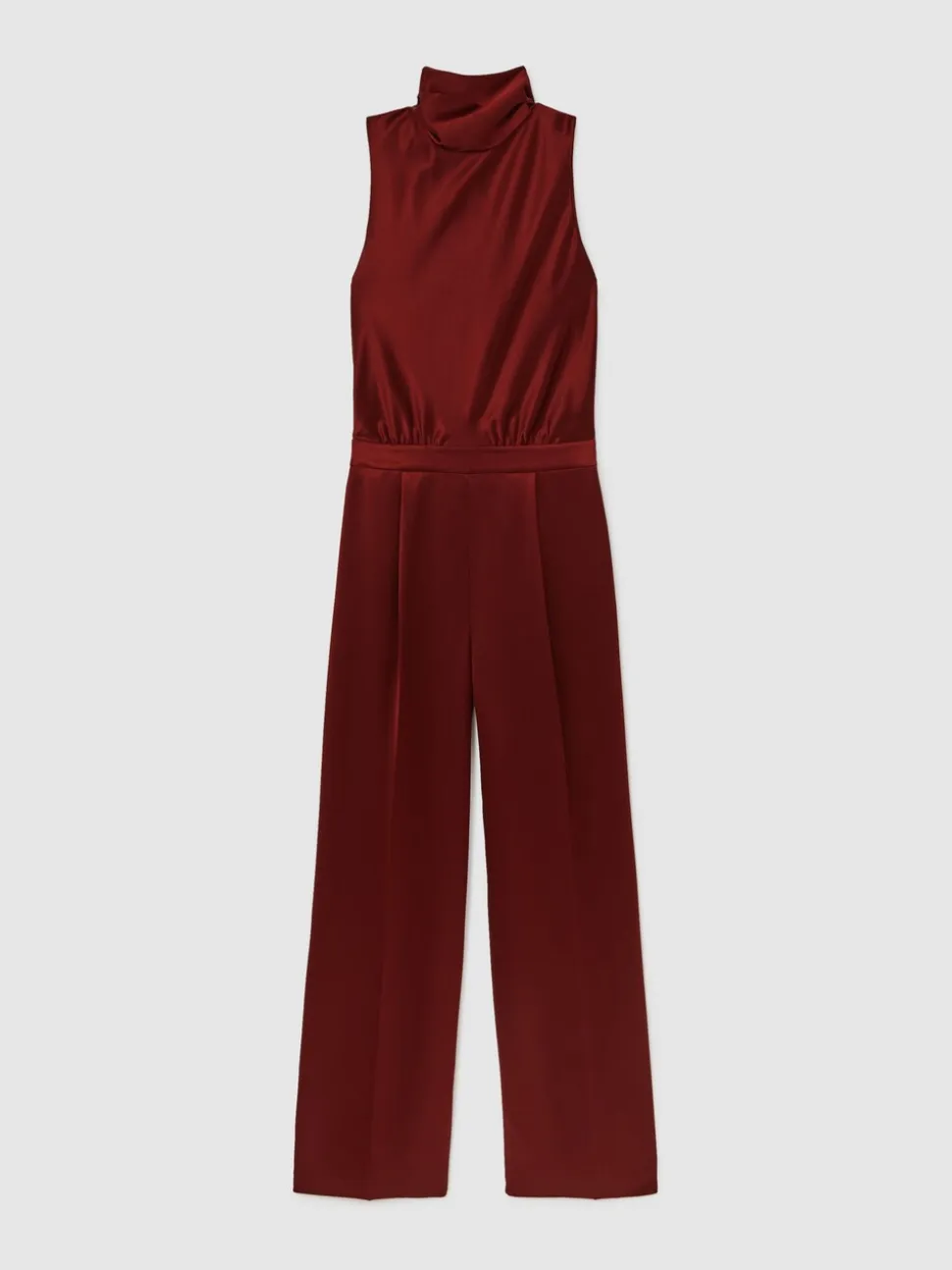 Rouge foncé - Combinaison Cape Reiss Farah en satin à ceinture
