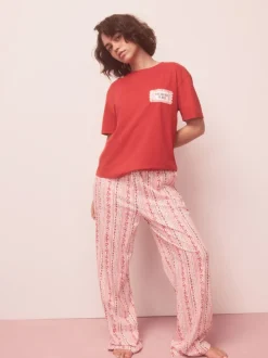 Rouge graphique - Pyjama à manches courtes