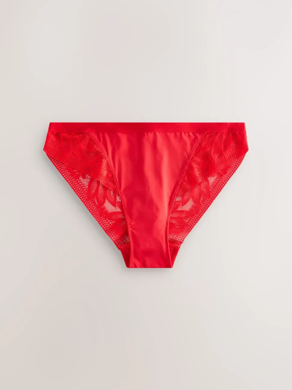 Rouge/crème - Lot de 2 culottes en microfibre et dentelle