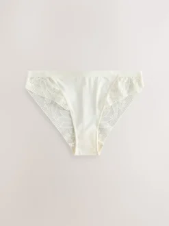 Rouge/crème - Lot de 2 culottes en microfibre et dentelle