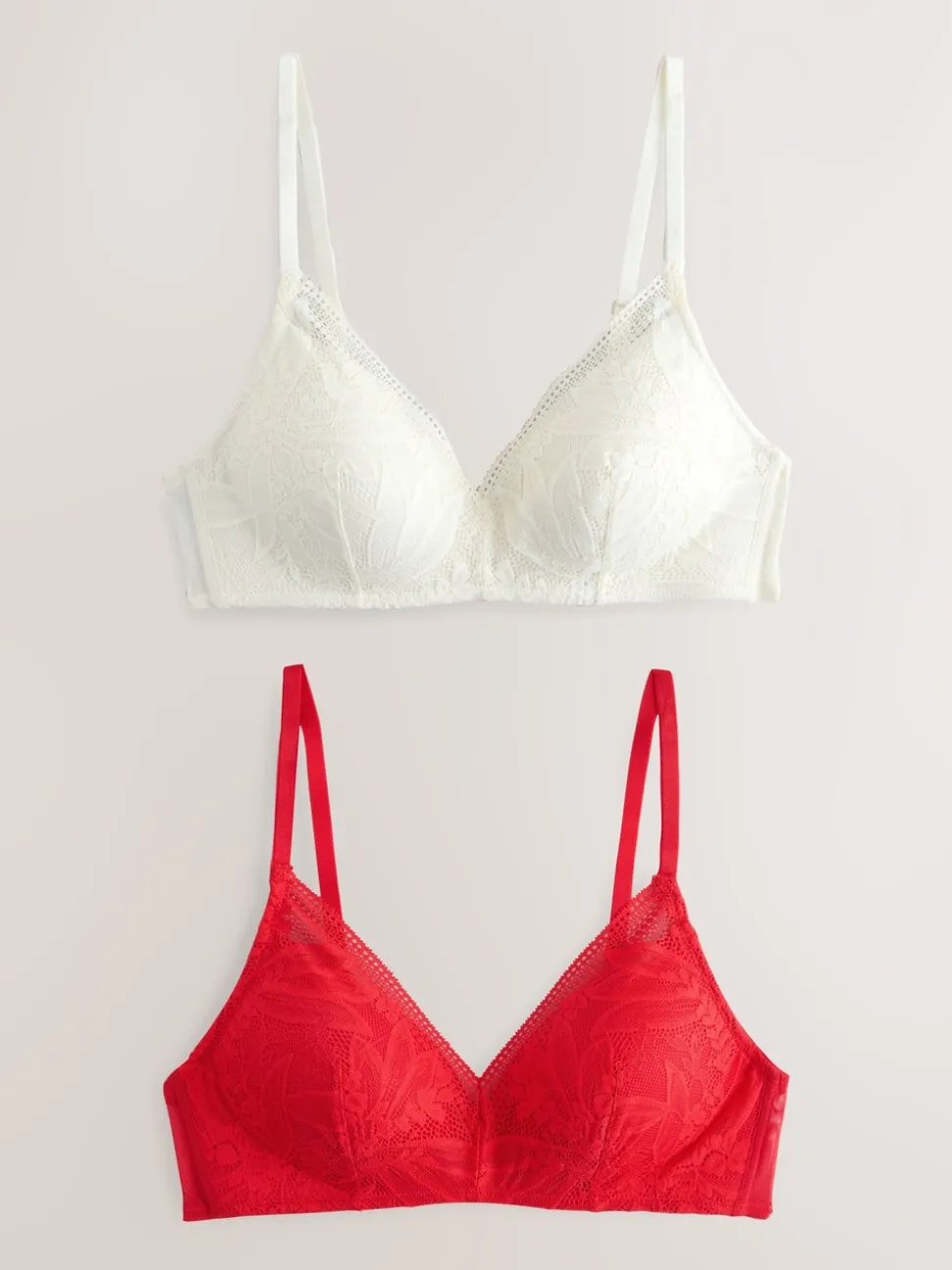 Rouge/crème - Lot de soutiens-gorge-gorge 2 détails en dentelle Ultimate Comfort