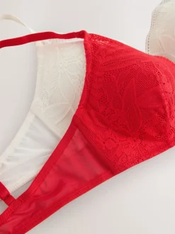 Rouge/crème - Lot de soutiens-gorge-gorge 2 détails en dentelle Ultimate Comfort