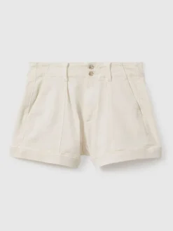 sable - Shorts taille haute Paige avec ourlets retroussés