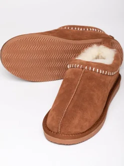 Sabots Chaussons brodés en peau de mouton Lakeland Leather