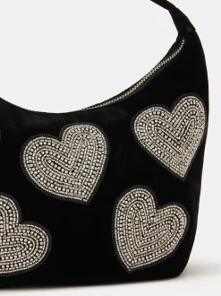 Sac à main Accessorize en velours orné de cœurs