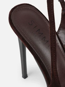 Sandales à talons Simmi London Torrez avec nœud et bout ouvert