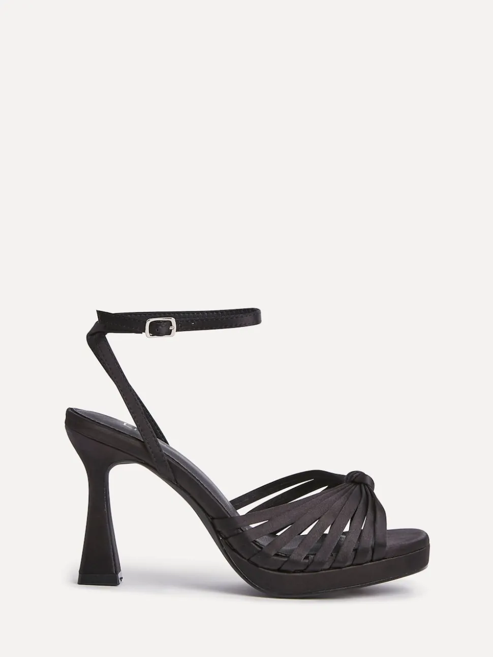 Satin noir - Sandales à talons Linzi Socialite à lanières et plateforme