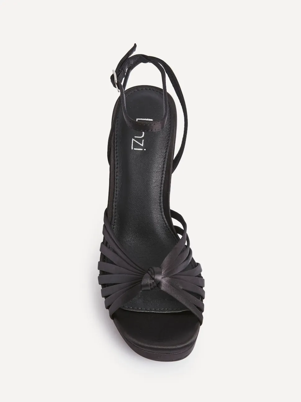 Satin noir - Sandales à talons Linzi Socialite à lanières et plateforme