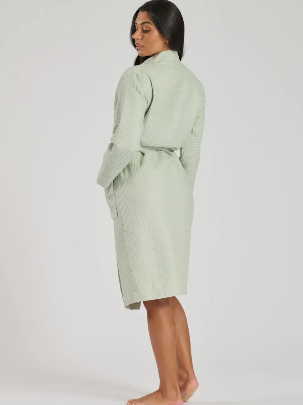 sauge - Peignoir gaufré Loungeable 100% coton