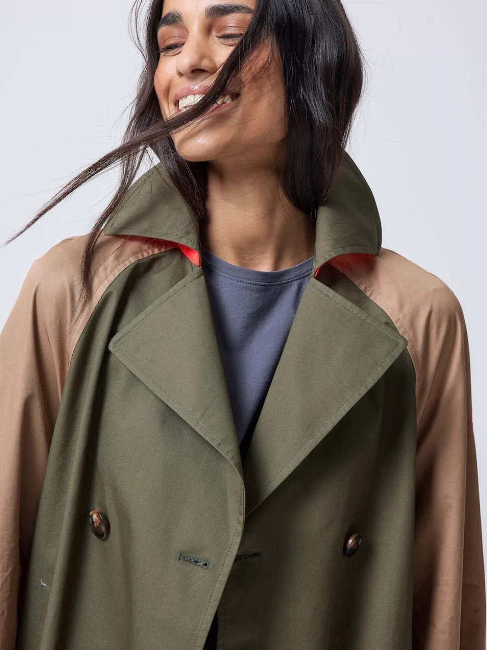 SCAMP & DUDE Trench Color-block