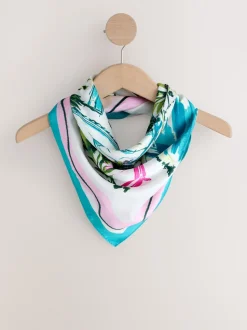 Scène de la piscine bleue - Écharpe carrée Satin