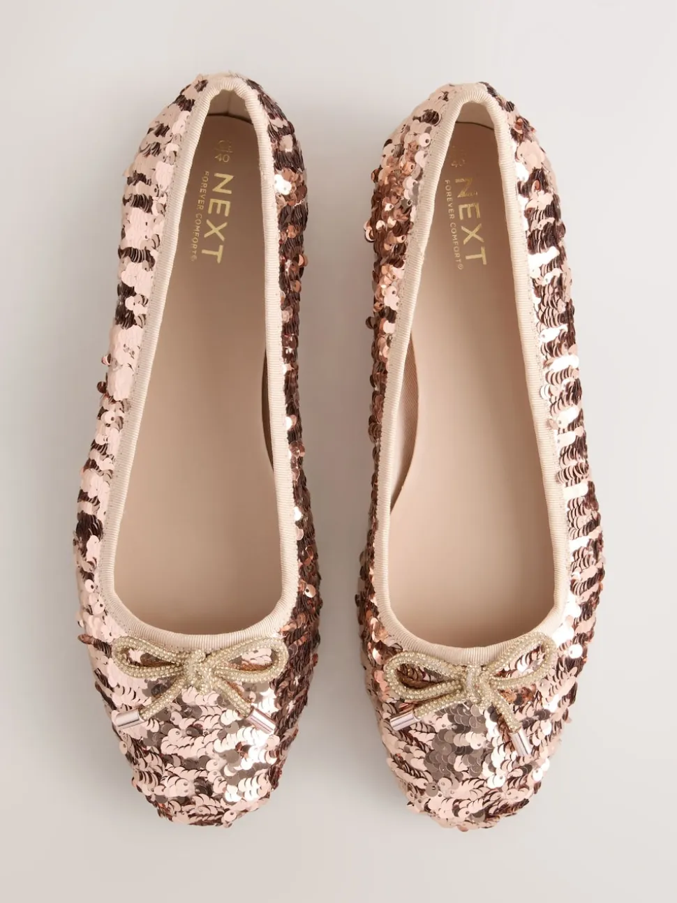 Sequin d'or rose - Ballerines à bout rond