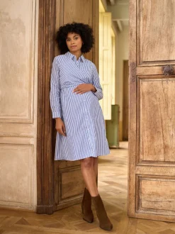 Seraphine Robe chemise mi-longue de Grossesse et d’Allaitement