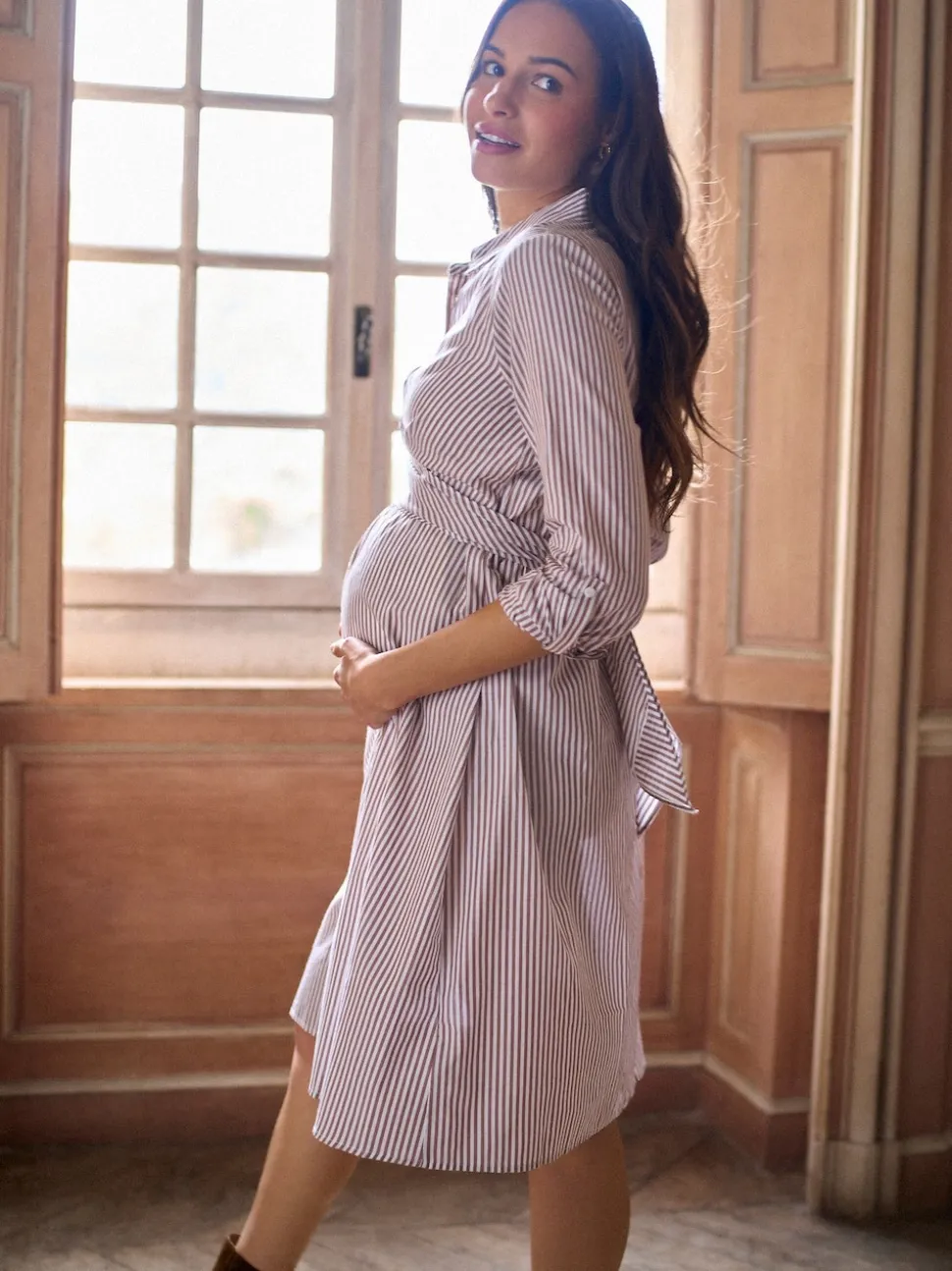 Seraphine Robe chemise mi-longue de Grossesse et d’Allaitement