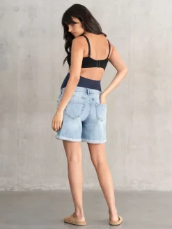 Seraphine Shorts de Grossesse en Denim Bleu