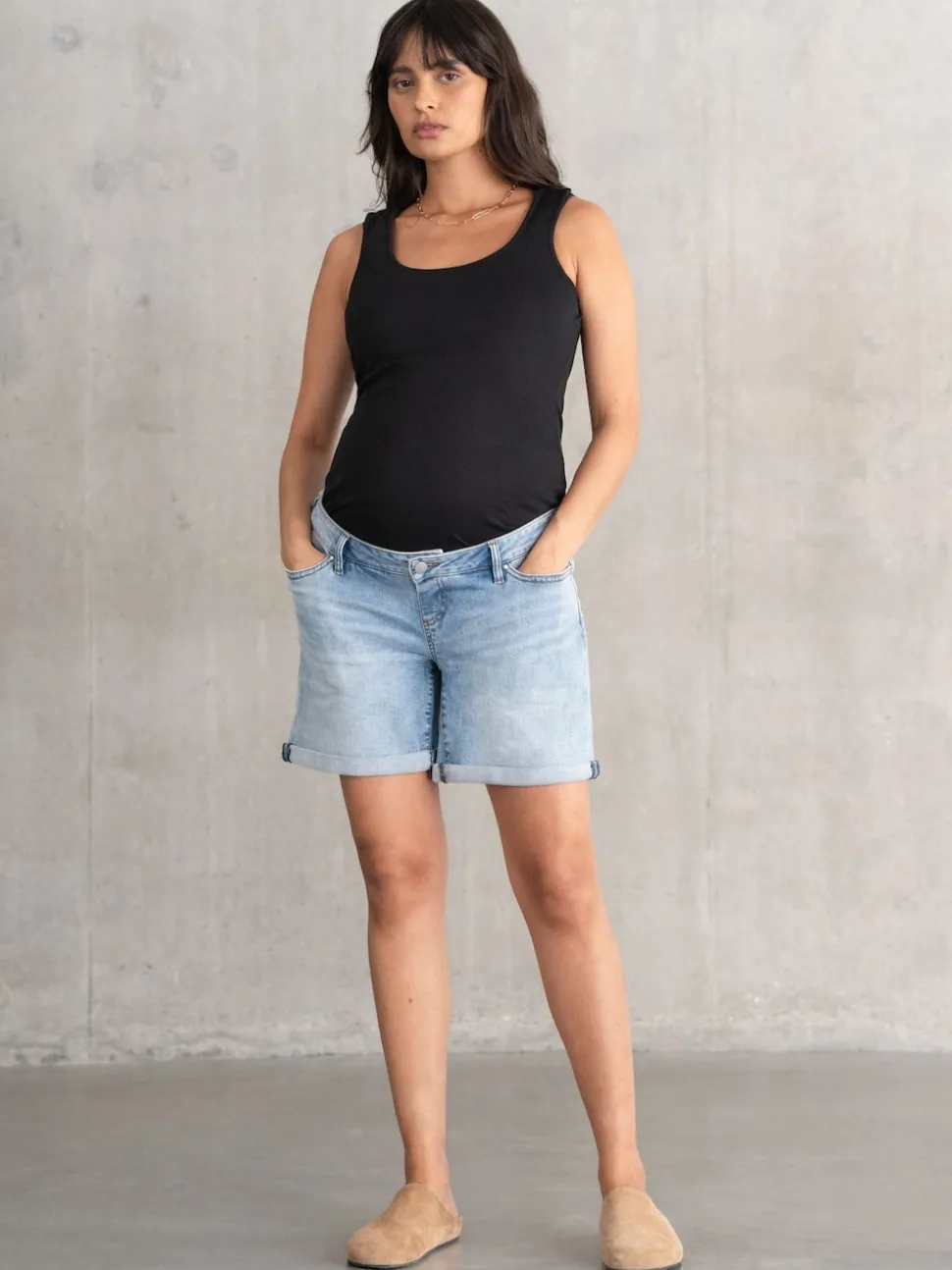 Seraphine Shorts de Grossesse en Denim Bleu