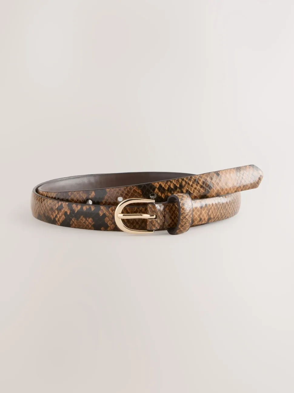 Serpent chocolat - Ceinture en PU imprimée