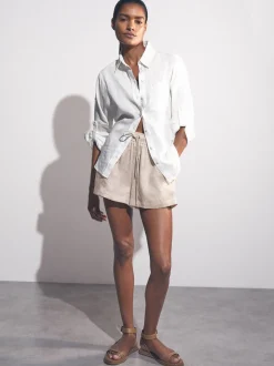 Short à cordon de serrage en lin mélangé Reiss Willow