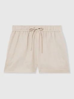 Short à cordon de serrage en lin mélangé Reiss Willow
