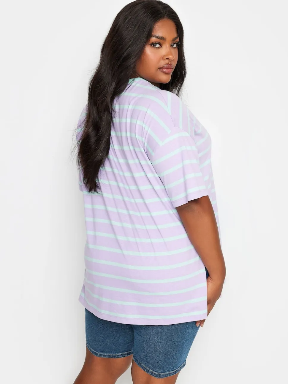 Short cycliste Yours Curve Pull On en jean stretch