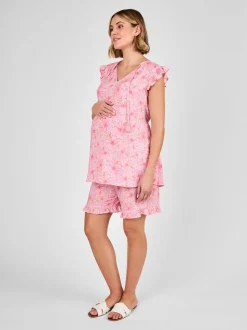 Short de maternité JoJo Maman Bébé à fleurs et volants