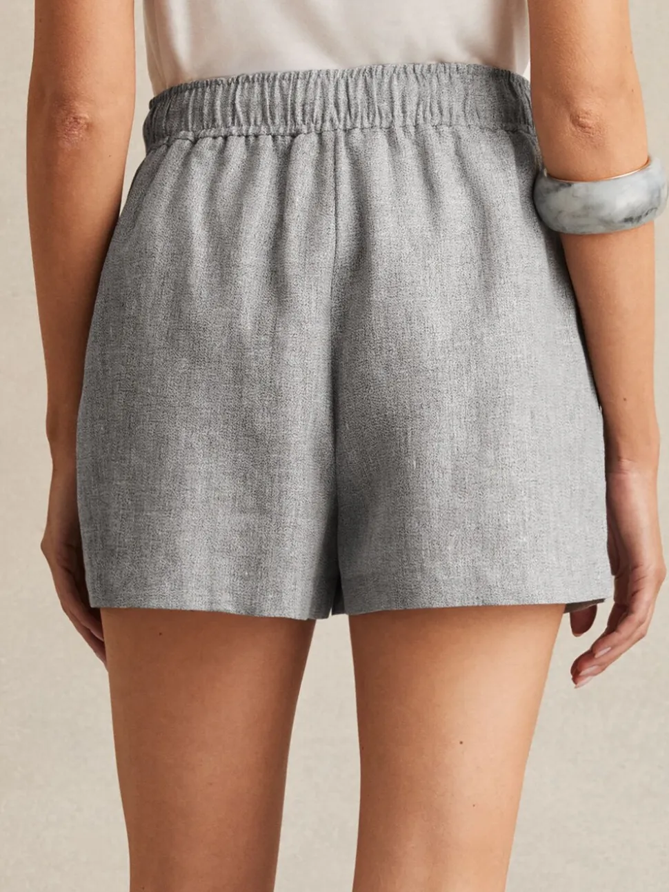 Short en lin mélangé Reiss Willow à cordon de serrage