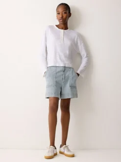 Short Jigsaw en jean à poche plaquée