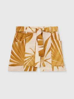 Short Reiss Avril à ceinture et imprimé palmier