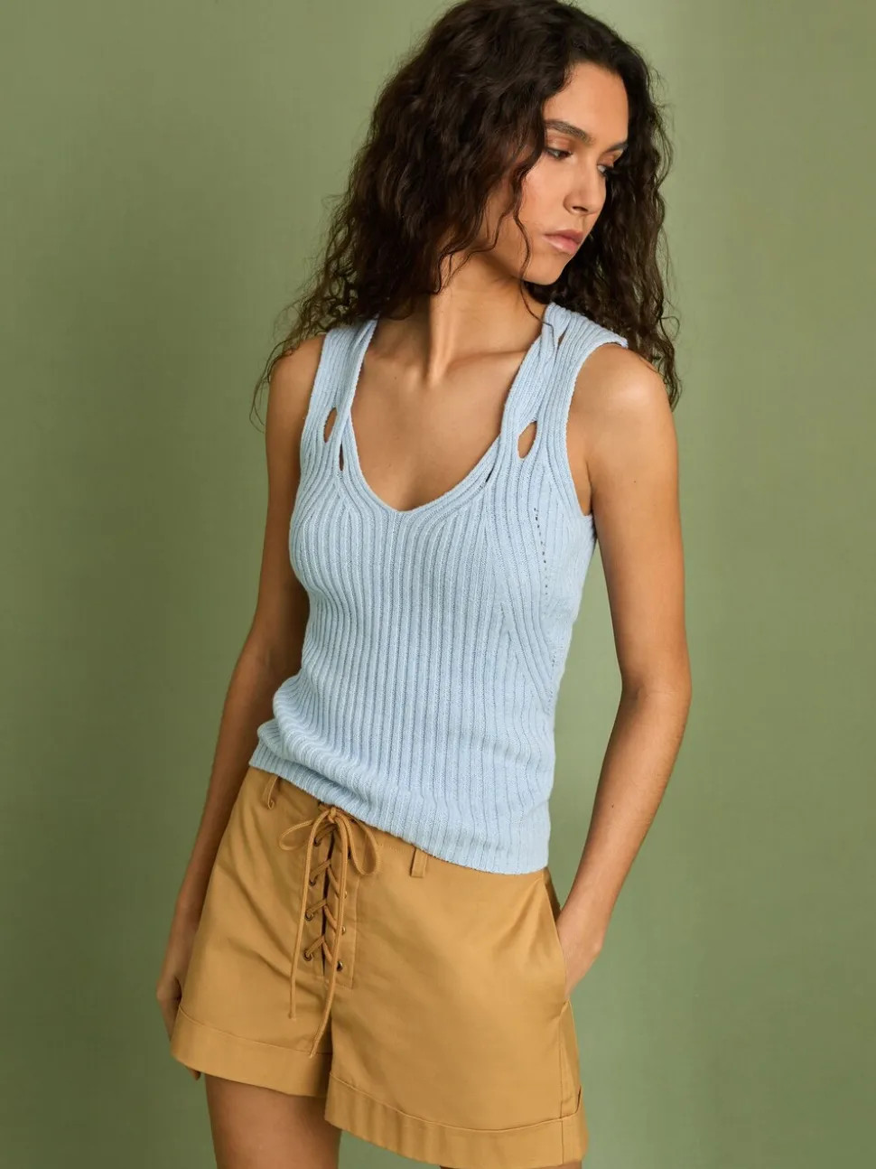 Short Reiss Clement en coton à lacets