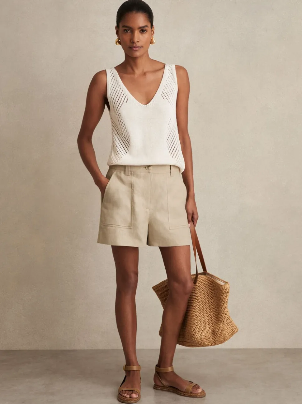 Shorts en lin Reiss Ashby