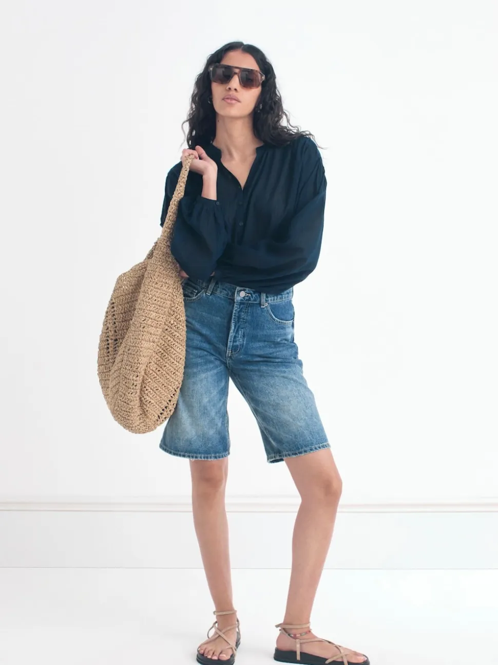 Shorts Hush Boyfriend Long Denim 100% coton