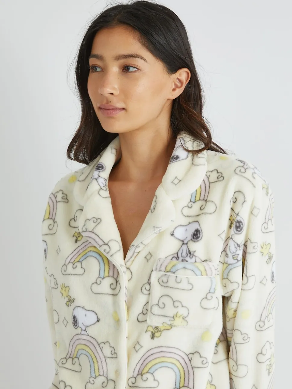 Skinnydip Peanuts x Skinnydip Snoopy Ensemble pyjama en polaire arc-en-ciel