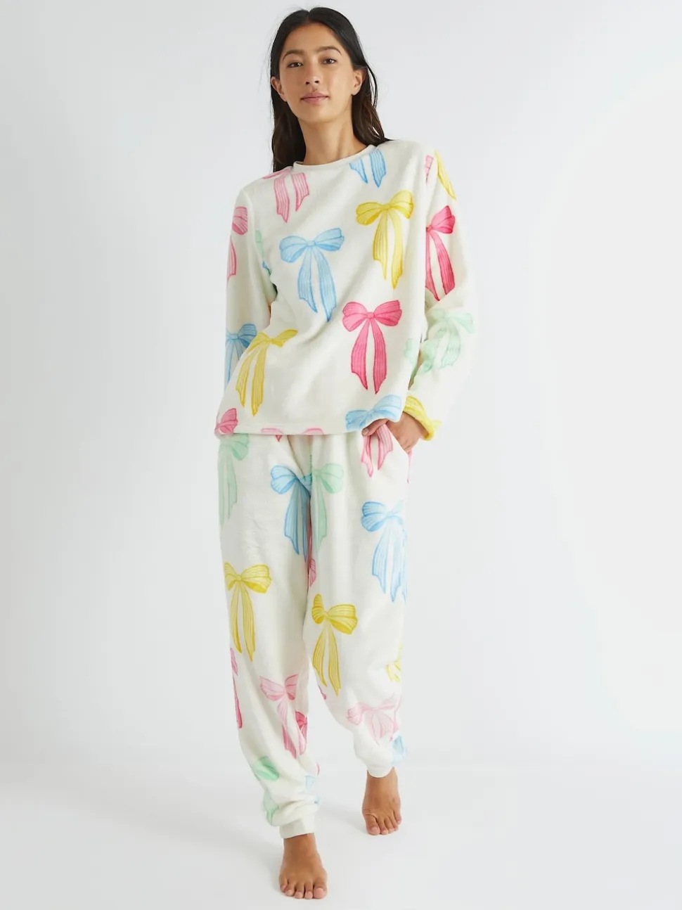 Skinnydip pyjama multicolore en polaire Bow Twosie