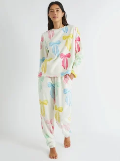 Skinnydip pyjama multicolore en polaire Bow Twosie