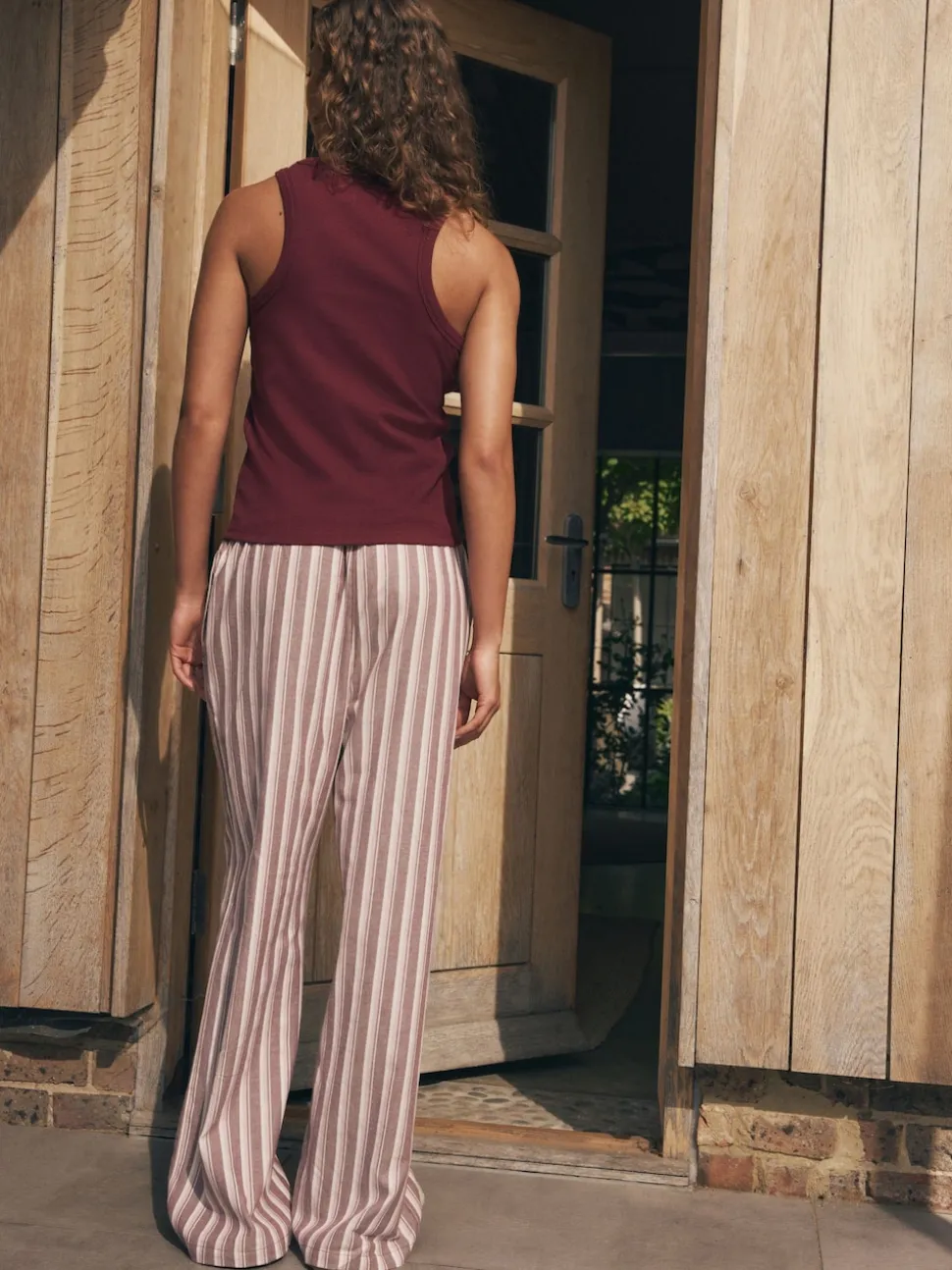 soi-même. Ensemble pyjama long et débardeur côtelé