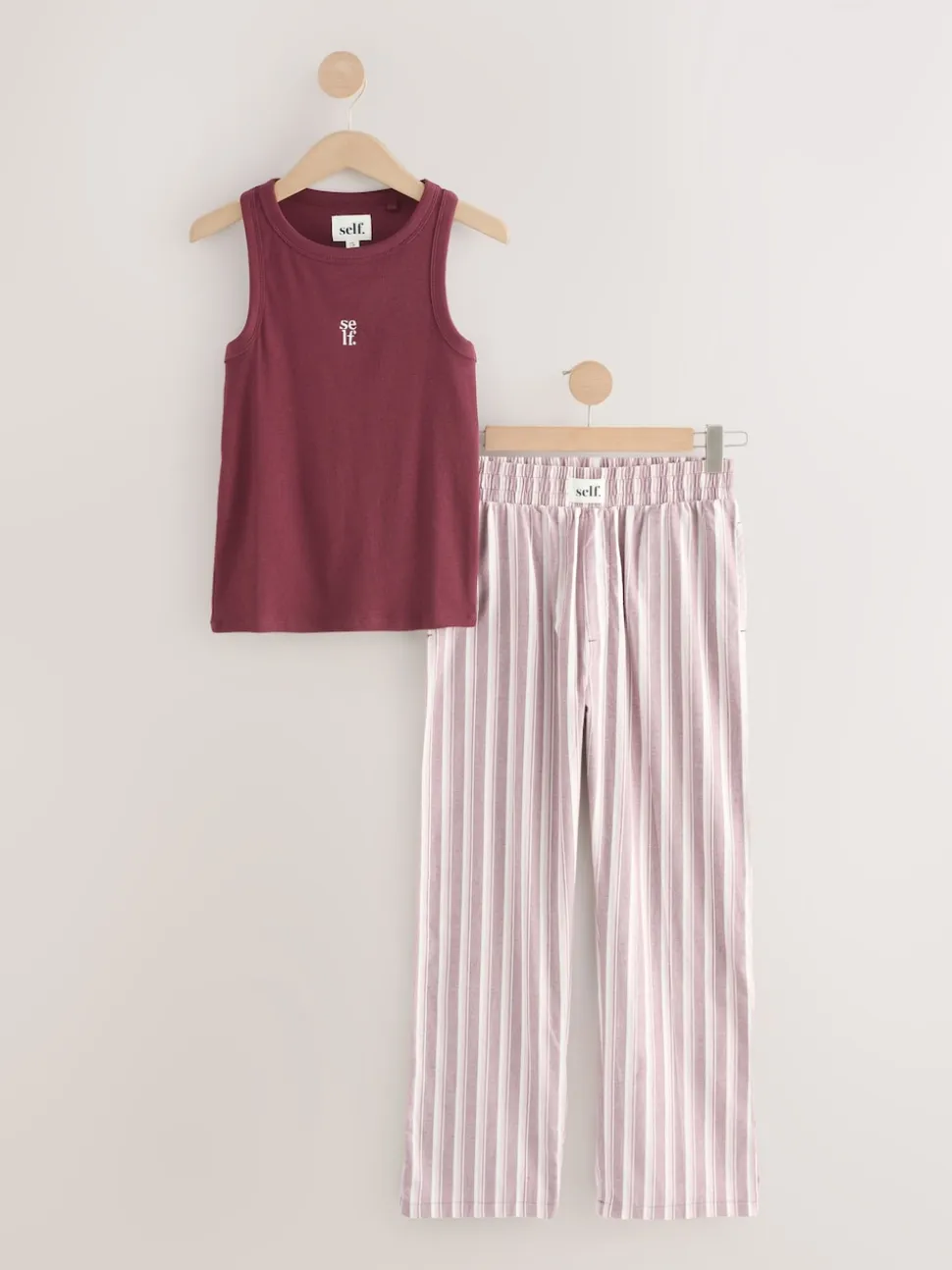 soi-même. Ensemble pyjama long et débardeur côtelé