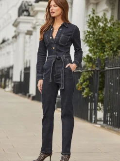 Sosandar Coupe décontractée 100% coton Denim Combinaison