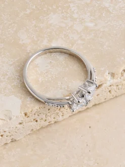 Sterling Argent - Bague cœur entrelacé