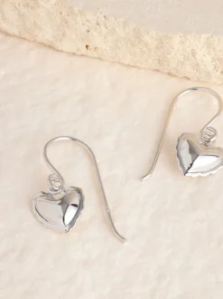 Sterling Argent - Pendants d'oreilles cœur