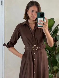 Style Cheat Robe à ceinture Daphne en suédette