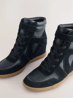 Suede noire - Baskets compensées à lacets Forever Comfort®